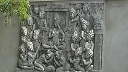 Sculpture au musée archéologique d'Amaravati (copie du relief au musée indien de Calcutta).