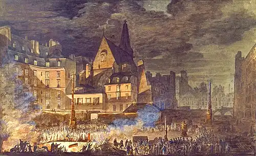 Exhumation des ossements du cimetière des Innocents en 1787.
