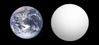 Comparaison des tailles entre la Terre et Gliese 1132b.