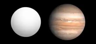 Tailles comparées de Kepler-9 c et de Jupiter