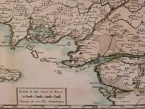 Extrait de la Carte de Bretagne réalisée par Pierre Duval en 1683.