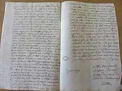 Extrait d'une lettre de Loiseau, juge de paix, au sujet de l'approvisionnement en blé ( AD 28, L 479)