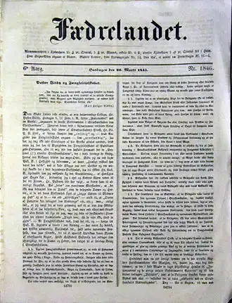 Image illustrative de l’article Fædrelandet