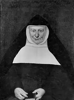 Portrait de Jeanne Joséphine de Gelling, en religion Sœur Marie, 1879 (huile sur toile ; 85&nbsp;×&nbsp;65&nbsp;cm ; photographie de 1957 du KIK-IRPA), Liège, hôpital Sainte-Agathe.