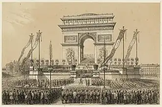 La remise des drapeaux lors de la fête de la Fraternité, 20 avril 1848.