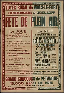 Affiche de la fête de plein air [1945-1955].