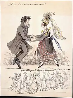 Première danse. Mariage des agriculteurs à Hjula dans le Södermanland 1837.