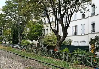 Vue de la villa depuis la Petite Ceinture du 12e.
