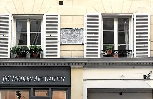 Plaque historique du n°3 bis.