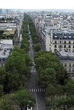 L'avenue Kléber vue depuis l'Arc de Triomphe.