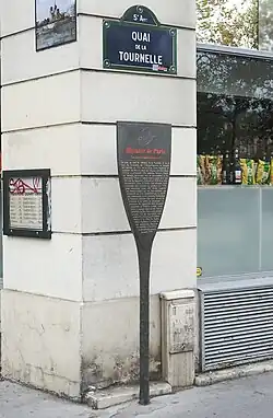 No 1 : Panneau Histoire de Paris rappelant l'emplacement de l'ancienne porte Saint-Bernard.