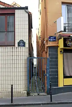 Voie U/19, entre le 1, rue de Bellevue, et le 74, rue Compans.