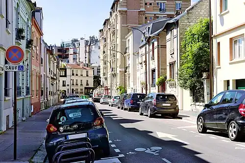 La rue vue de la rue Damesme.