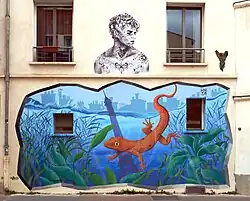 Tatoué, Aydar, et Le lézard de la Bièvre, Louyz, 44 rue Samson.