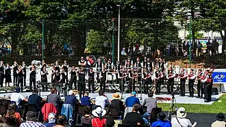 Le bagad Sonerien An Oriant devant le jury