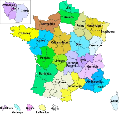 Circonscriptions académiques.