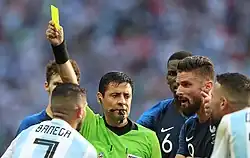 Alireza Faghani lors du match France-Argentine de la Coupe du monde 2018