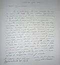 manuscrit d'une lettre.