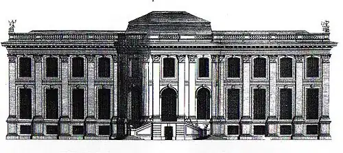 Elévation du côté du parterre du château-neuf de Montmorency. Architecture Française, Mariette ,vers 1730.