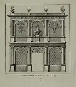 Estampe représentant la porte Saint-Nicolas de Nancy, en 1761.