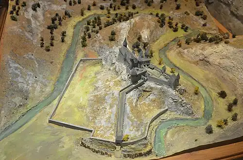 Modèle réduit du château vu depuis le sud-est.