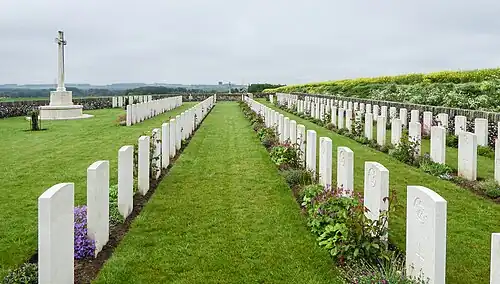 Le cimetière britannique Sunken Road.