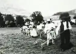 Scène de fanage, filmée en 1895 par Louis Lumière.