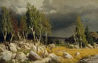 Une clairière, paysage d'Uusimaa (1872) huile sur toile, Ateneum Helsinki