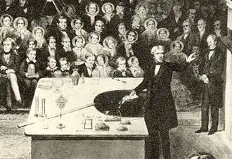 Michael Faraday :Conférence de Noël aux jeunes gens en 1856.Artiste inconnu.
