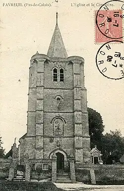 Carte postale de l'église en 1906.