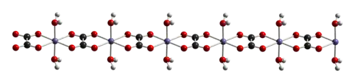 Ball-and-stick model of a chain in the crystal structure of iron(II) oxalate dihydrate