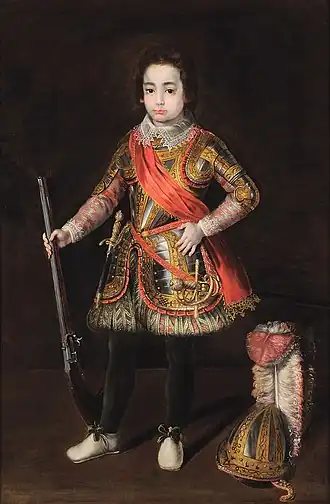 Portrait en pied de Frédéric Ubaldo della Rovere en tenue de chasse