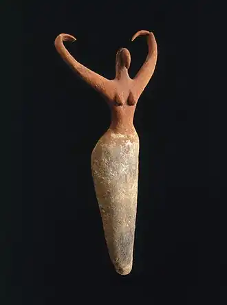 Figure de femme.Terre cuite peinte.H. 29,2 cm.Musée de Brooklyn