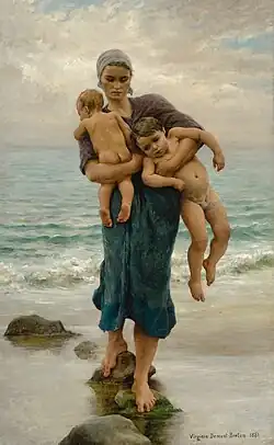 Femme de pêcheur venant de baigner ses enfants, 1881 (collection particulière).