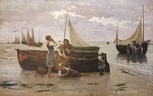 À marée basse, Cayeux (Somme), 1883.