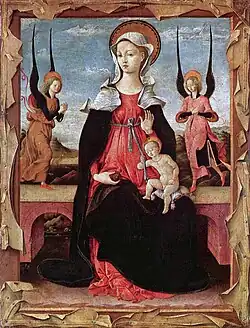 La Vierge à l'Enfant. École de Ferrare. H. 58 cm. Edinburgh, National GalleryVers 1480