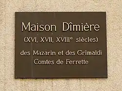 Maison Dimière des Mazarin et des Grimaldi, comtes de Ferrette.