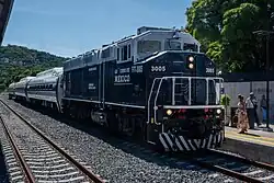 Formation du chemin de fer de l'isthme de Tehuantepec à la station de Salina Cruz, Oaxaca, Mexique.