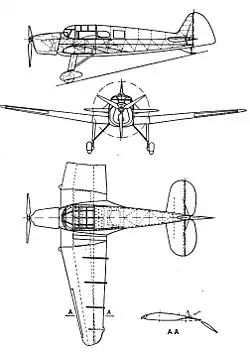 Description de l'image Fieseler Fi 97 3-view L'Aerophile October 1934.jpg.