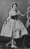 La ballerine Anna Prikhounova dans le rôle de Lise. Mise en scène de Jules Perrot. Saint Pétersburg, Russie, circa 1865