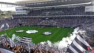 Prise de vue lors de la victoire dans le championnat Paulista en 2017