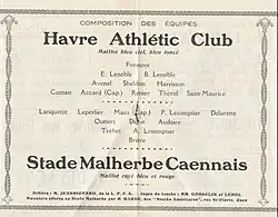 composition des équipes de la finale