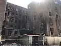 Arrière de l'immeuble après l'incendie.