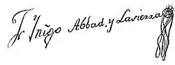 signature de Fray Íñigo Abbad y Lasierra