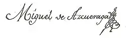 signature de Miguel de Azcuénaga