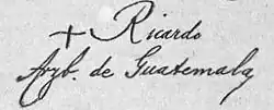 signature de Ricardo Casanova y Estrada