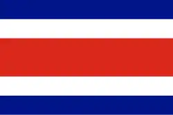 Drapeau du Costa Rica reprenant les couleurs bleu-blanc-rouge de la France.