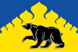 Drapeau de Raïon de Medvejiegorsk / Karhumäki