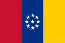 Drapeau adopté par Tomás Cipriano de Mosquera, officiel entre juillet et novembre 1861.