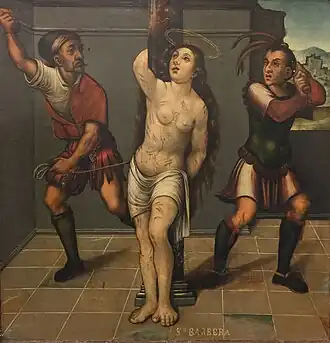 Flagellation de sainte Barbe par Gaspar Requena. Almodi de Xàtiva